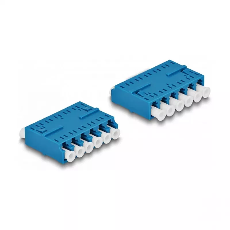 Acoplador de fibra óptica DeLOCK HD LC Hexaplex conector hembra a conector hembra LC Hexaplex azul