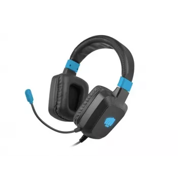 Auriculares gaming con cable Fury NFU-1584 con micrófono de diadema, circumaurales, 98 dB, 15–25000 Hz, cable de 2 m, USB y 3,5 mm, azul