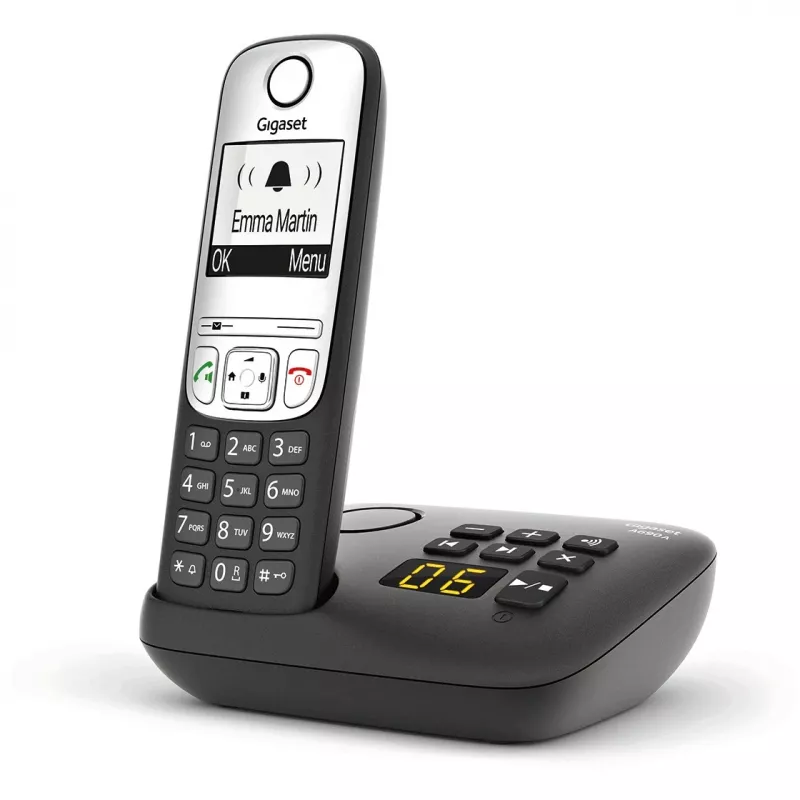Gigaset A690A - Teléfono analógico/DECT - Terminal inalámbrico - Manos libres - 100 entradas - Negro (S30852-H2830-B101)