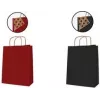 Bolsa de papel agipa 101840 — papel kraft, mediana, exterior negro con asa de cordón negra, interior marrón — 1 ud.