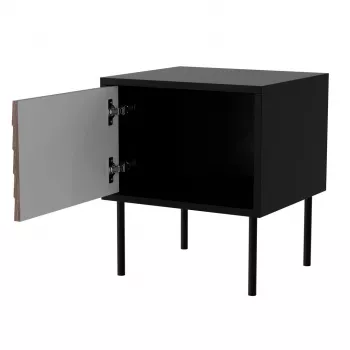 Mesita de noche, 2 uds. CORTINA 45x40x51 negro/nogal