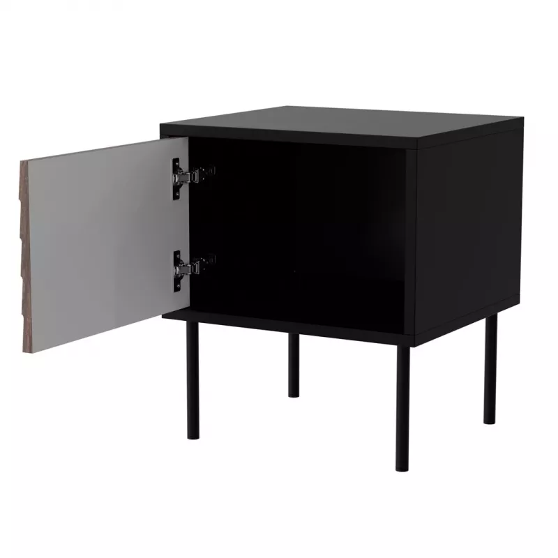 Mesita de noche, 2 uds. CORTINA 45x40x51 negro/nogal
