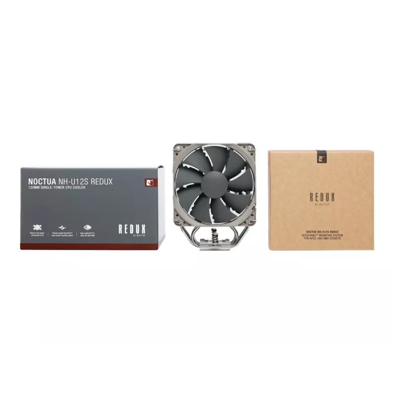 Ventilador de CPU Noctua NH-U12S redux 12 cm gris, acero inoxidable