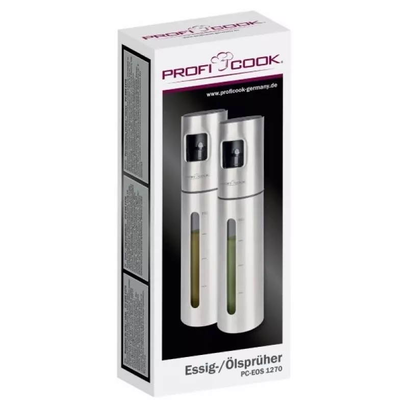 Dispensador de aceite y vinagre ProfiCook PC-EOS 1270 — 0,1 L acero inoxidable, pulverizador con bomba