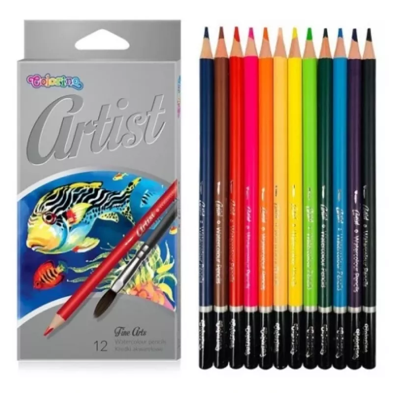 Lápices acuarelables Colorino Artist 12 colores y pincel