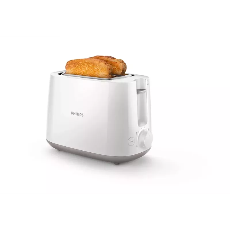 Tostadora Philips Daily Collection HD2581/00 — 2 rebanadas, 830 W, 8 niveles de tostado, blanco