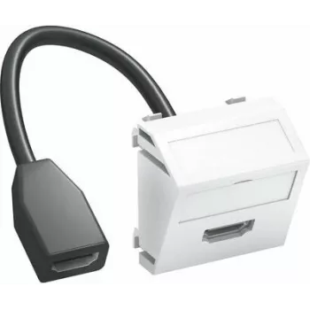 OBO Bettermann Soporte multimedia HDMI MTS-HD F RW1 con cable H.-H. 45x45mm (6104838)