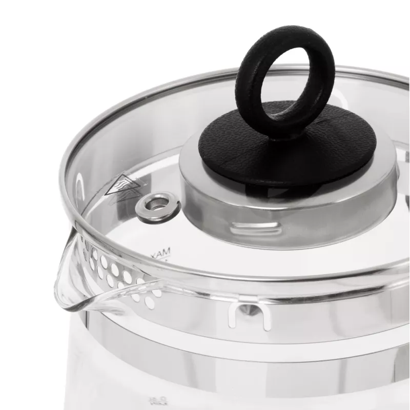 Adler Hervidor de agua | AD 1299 | Eléctrico | 2200 W | 1,5 L | Vidrio | Base giratoria 360° | Negro