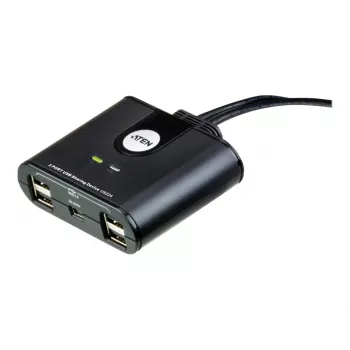 Dispositivo para compartir periféricos USB 2.0 de 2 puertos ATEN US224AT — USB Type-A, cable de 1,8 m, negro