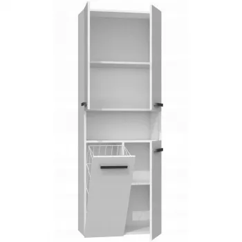 Armario de almacenamiento de baño Topeshop NEL 1K DK BPOŁ blanco 5 baldas