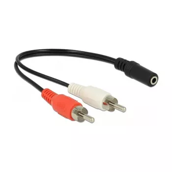 Cable de audio DeLOCK 85806 0,2 m 2xRCA 3,5 mm negro rojo blanco