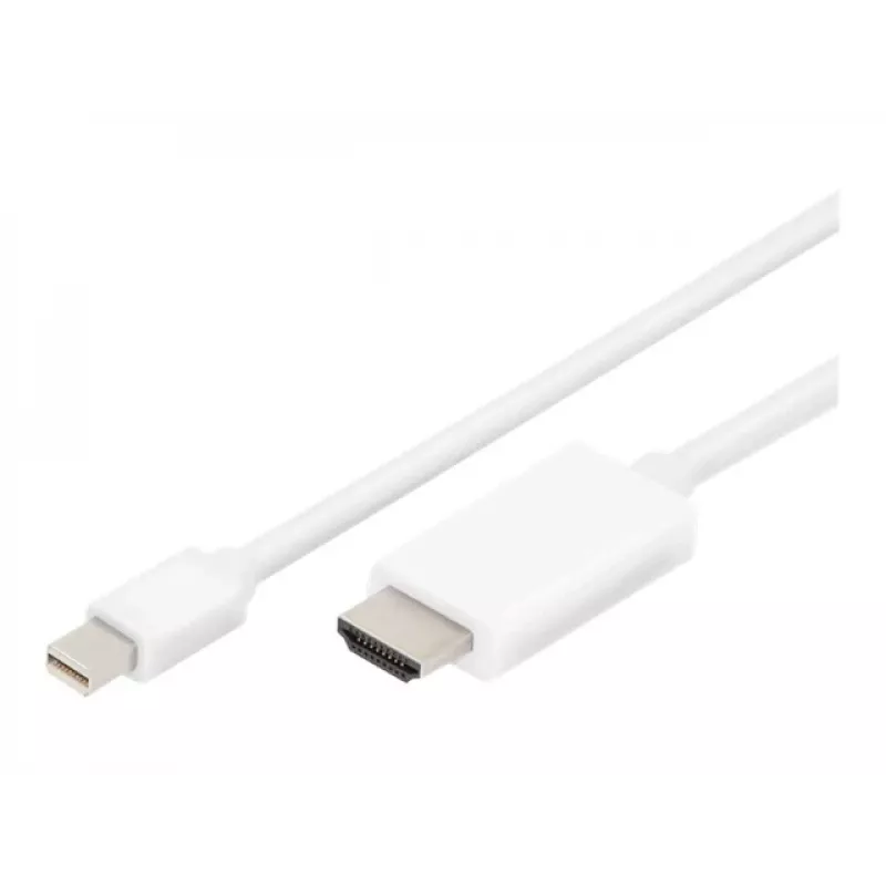 Digitus ASSMANN - Cable adaptador - Mini DisplayPort macho a HDMI macho - 2 m - triple aislamiento - blanco - moldeado, compatible con 4K (AK-340304-0