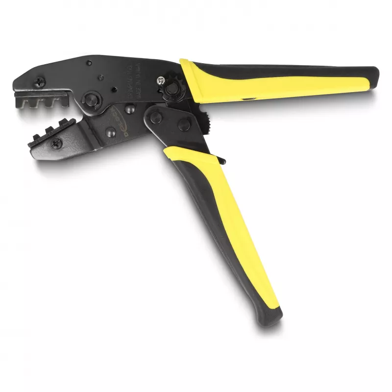 Alicate de crimpar DeLOCK 90546 herramienta de crimpado negra amarilla 60 mm 218 mm 17 mm