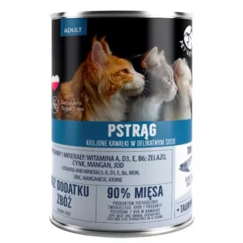 Comida húmeda para gatos PetRepublic trozos de trucha en salsa 400 g — trucha, trocitos húmedos en salsa