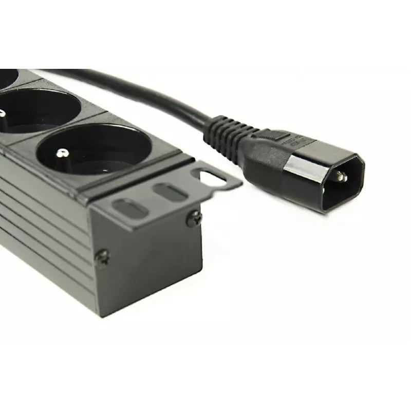 Unidad de distribución de corriente Gembird EG-PDU-014-FC14, 8 tomas AC, entrada C14, cable de 3 m, carcasa de aluminio 1U, 10 A, 3680 W