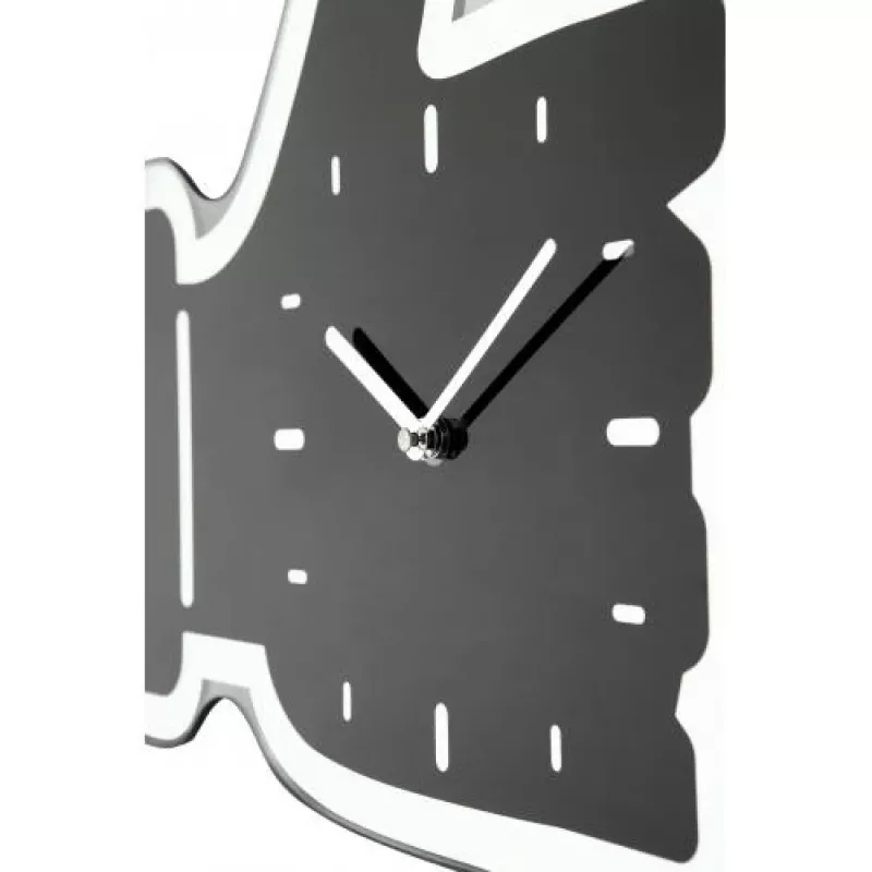 NeXtime Reloj de pared 3072zw Thumbs up, 40,5x41 cm, pared, negro/plateado