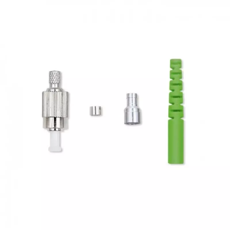 Conector de fibra óptica FC/APC Qoltec 54443 Monomodo Verde Plata Amarillo