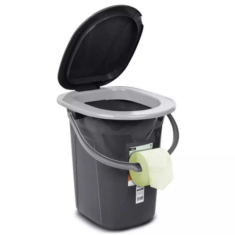 Cubo de inodoro portátil GreenBlue GB320AG — modelo turístico ligero, contenedor de residuos portátil compacto