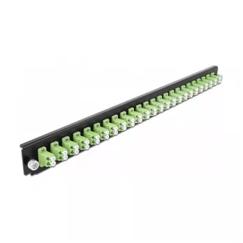 DeLOCK 19 pulgadas placa frontal para caja de empalmes 43362 24 puertos LC dúplex verde lima
