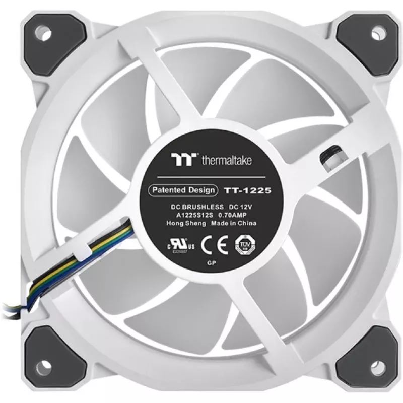 Ventilador para radiador Thermaltake Riing Quad 12 RGB TT Premium Edition CL-F100-PL12SW-A, 120 mm, 3 uds. con controlador, blanco