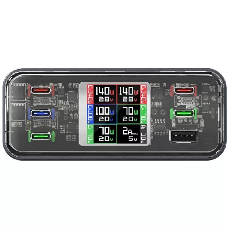 Estación de carga 360W 5xUSB-C + 1xUSB-A GaN