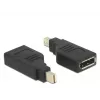 Adaptador Delock Mini DisplayPort 1.2 conector macho > DisplayPort conector hembra 4K 90° en ángulo - Adaptador DisplayPort - Mini DisplayPort (M) en ángulo a DisplayPort (H) en ángulo - Negro (65626)