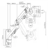 Soporte de pared para monitor Gembird MA-WA1-02, de un brazo, para pantallas de 17 inch-27 inch, VESA 75x75-100x100, carga máx. 7 kg, aluminio, negro