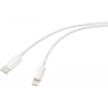 Cable USB Renkforce USB 2.0 conector macho USB-C®, conector macho Apple Lightning 1,00 m blanco (mate) RF-5724078 (RF-5724078)