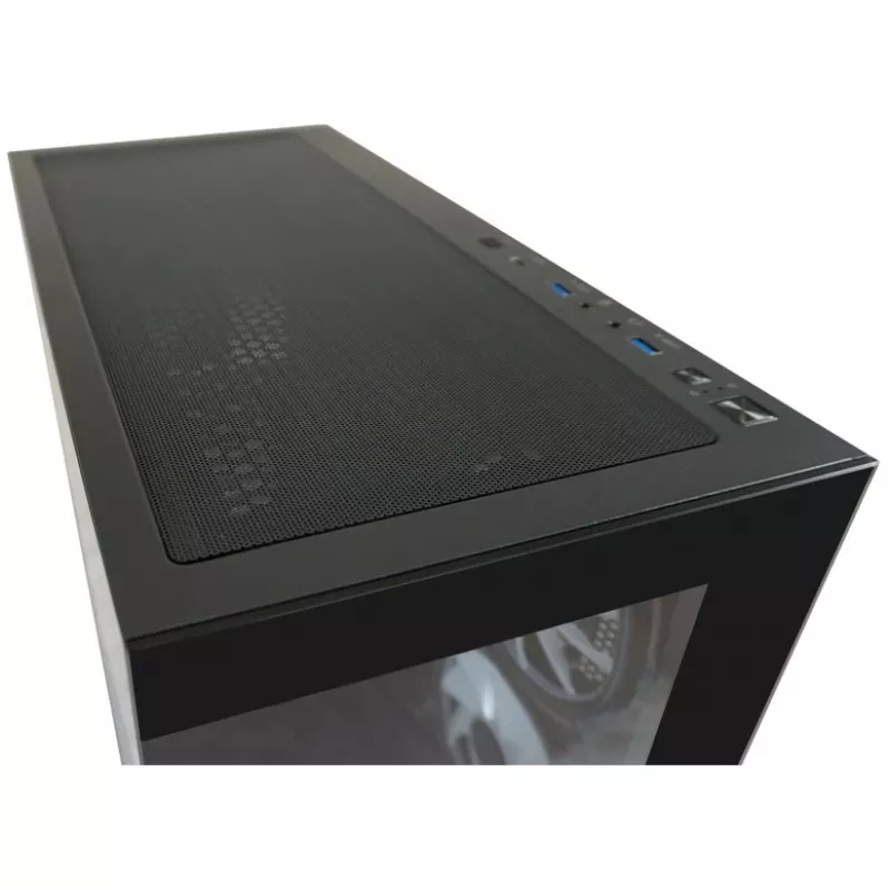 LC-Power Caja MidiTower 715B negra USB3.2/Audio sin fuente de alimentación SEAMLESS_X (LC-715B-ON)