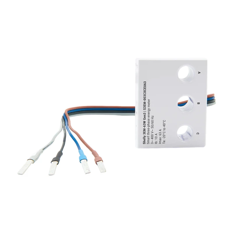 Medidor de energía WiFi Shelly 3EM-63W Gen3 — medidor de corriente de red de 3 canales