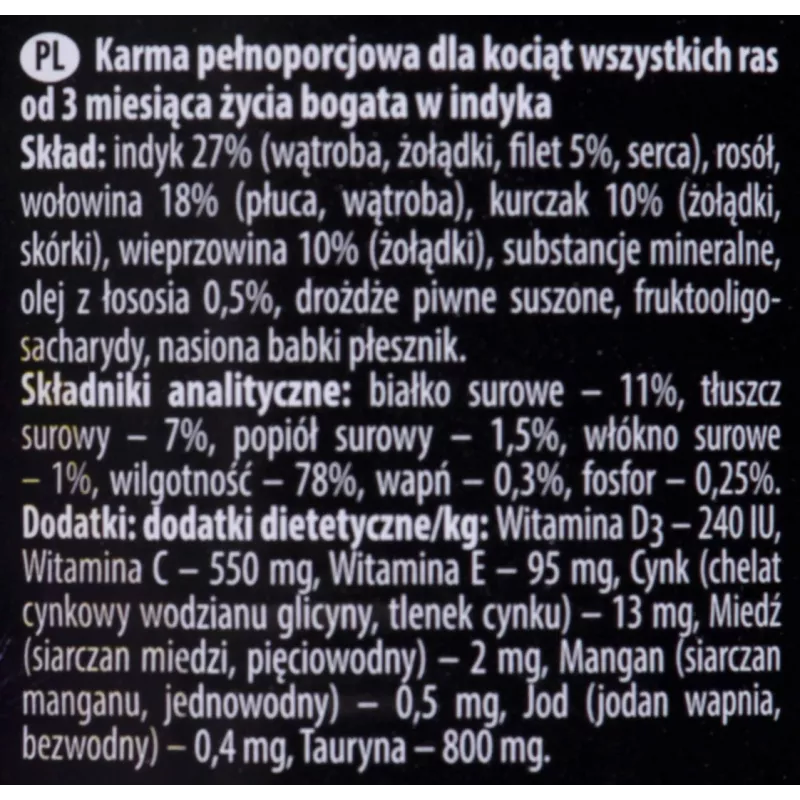 Dolina Noteci Premium Junior rico en pavo alimento húmedo para gatos 400 g