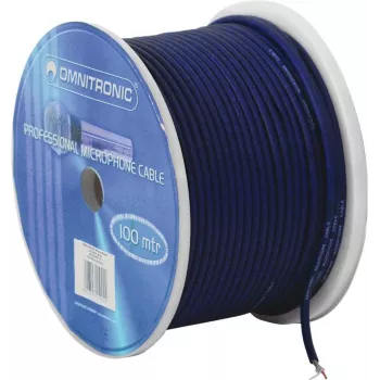 Cable de micrófono Omnitronic 2×0,22 mm 100 m negro