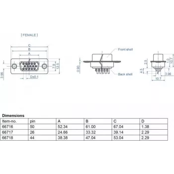Conector de cables D-Sub HD 50 pines DeLOCK 66716