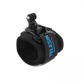 Telesin GP-WFS-220 correa de muñeca con soporte giratorio para cámaras de acción, negra
