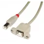 Cable USB Lindy 31800 0,5 m USB B gris