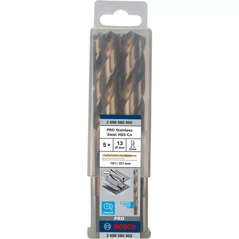 Brocas helicoidales Bosch HSS Cobalto 2608585905 Juego de 5 piezas