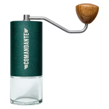 Molino de café manual COMANDANTE C40 MK4 Nitro-Blade Racing verde — molidos ajustables, 160 mm, 740 g