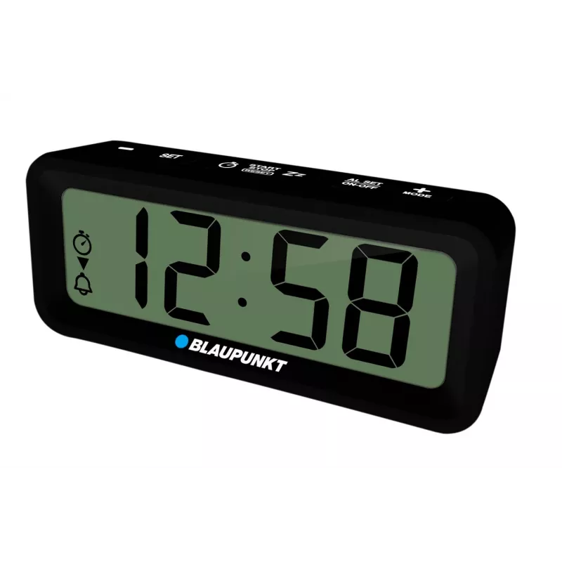 Accesorio electrónico BLAUPUNKT CL04BK — reloj compacto negro con termómetro, indicador de humedad, calendario, alarma, función de repetición, pila AAA