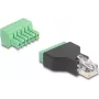 DeLOCK 66590 Adaptador de cable RJ12 regleta de 6 pines Negro Verde
