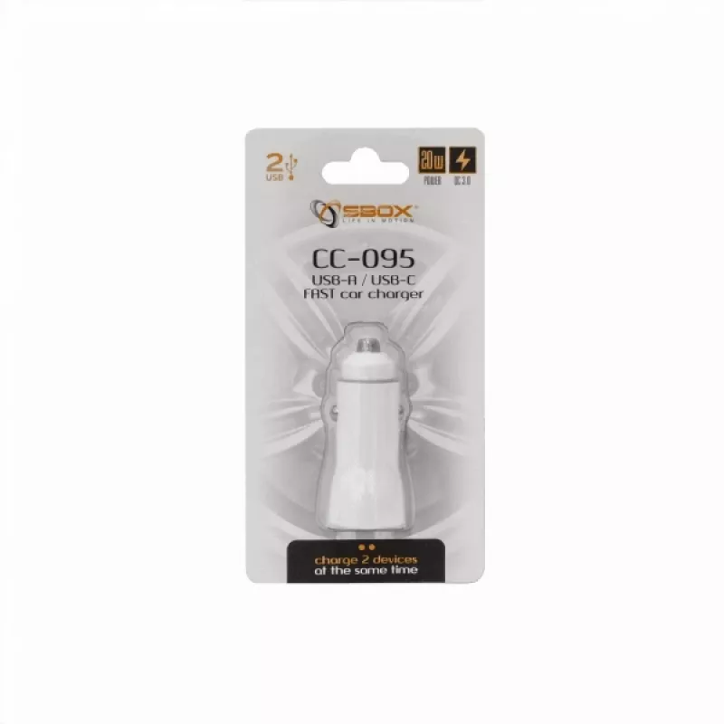 Cargador de coche Sbox CC-095 20W blanco