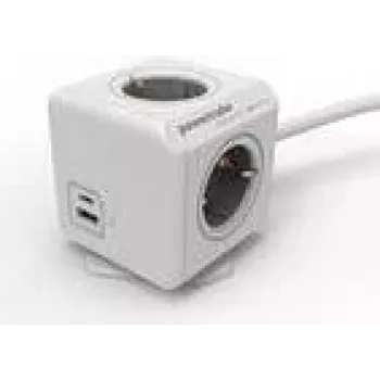 Regleta de enchufes Allocacoc 10435/DEEUAC con 4 tomas de corriente, conexiones USB-A y USB-C