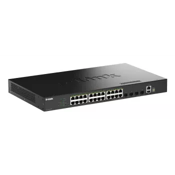 D-Link switch Gigabit apilable PoE+ Smart Managed de 28 puertos con 4 puertos 10G SFP+
