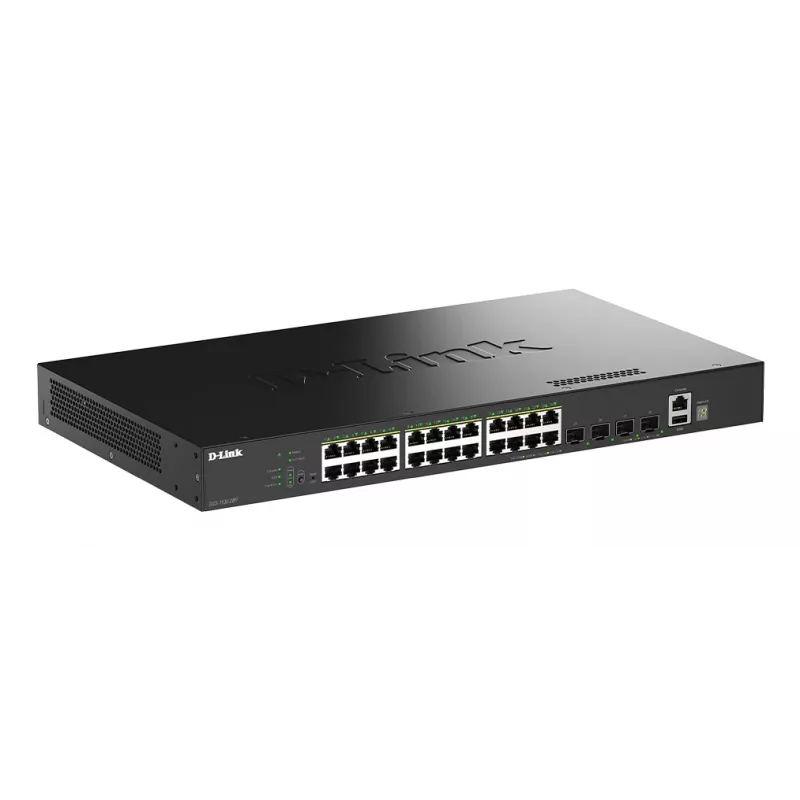 D-Link switch Gigabit apilable PoE+ Smart Managed de 28 puertos con 4 puertos 10G SFP+