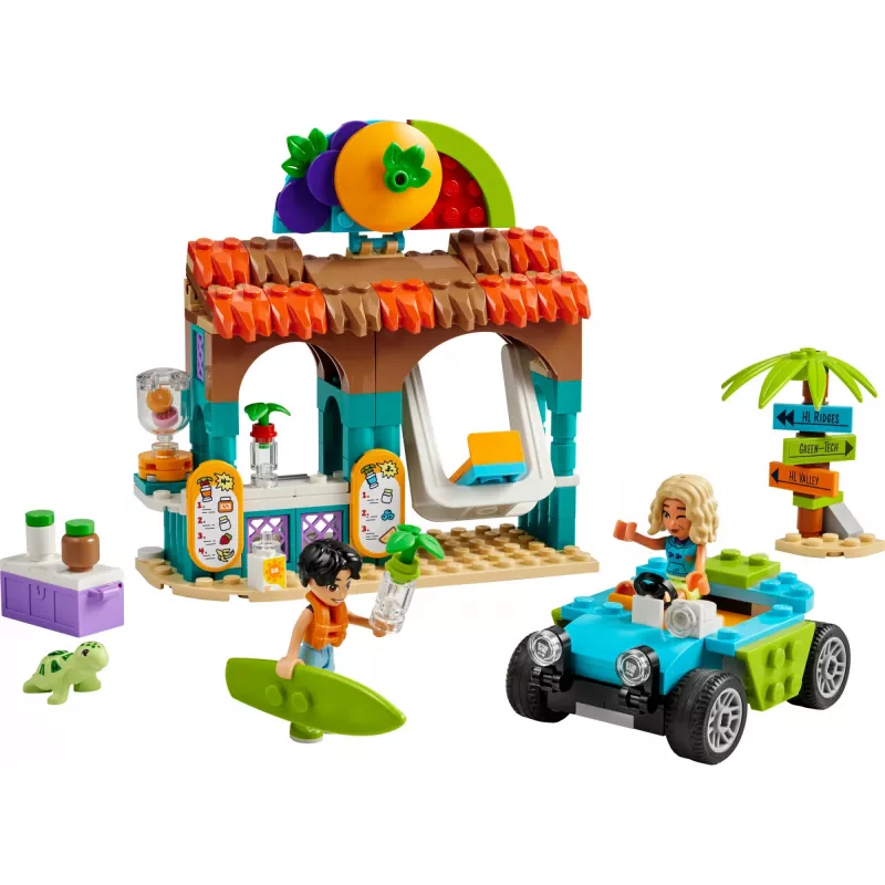 LEGO Friends Puesto de Smoothies de Playa, set de juego infantil con comida de juguete, idea de regalo para niñas y niños a partir de 6 años con 2 minipersonajes, una figura de tortuga y un