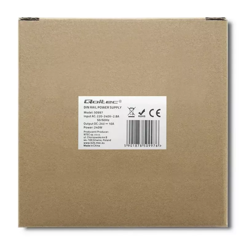 Fuente de alimentación para carril DIN QOLTEC 50997 240W 24V 10A