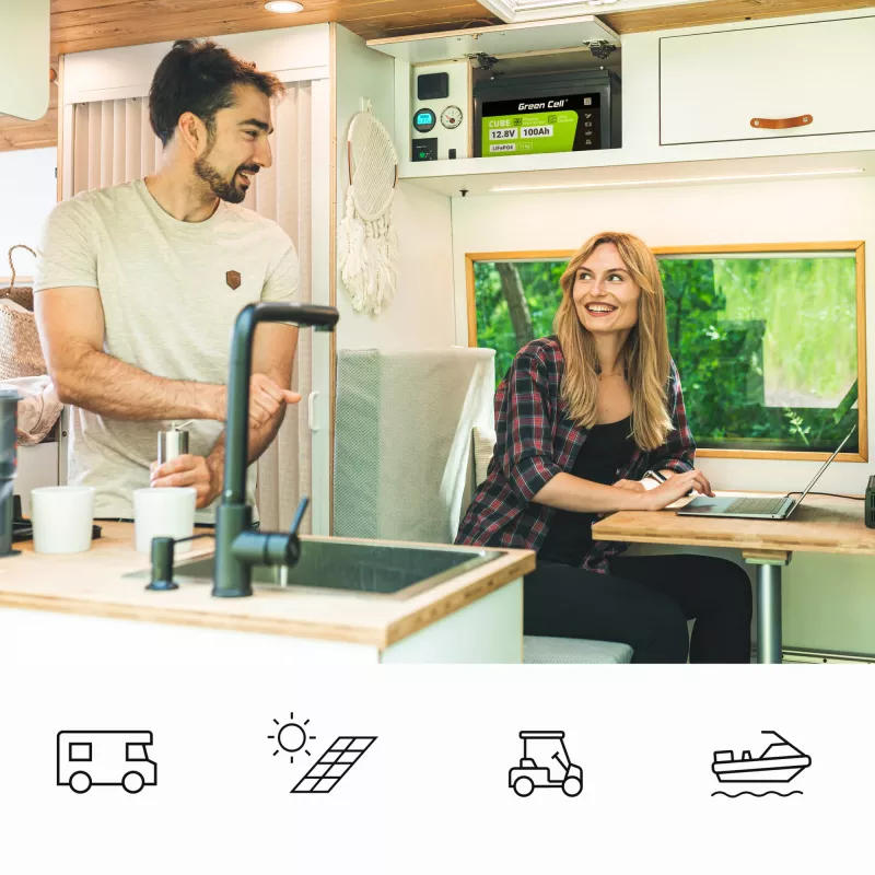 Batería LiFePO4 Greencell - 200Ah - 12.8V - 2560Wh L (CAV04S)