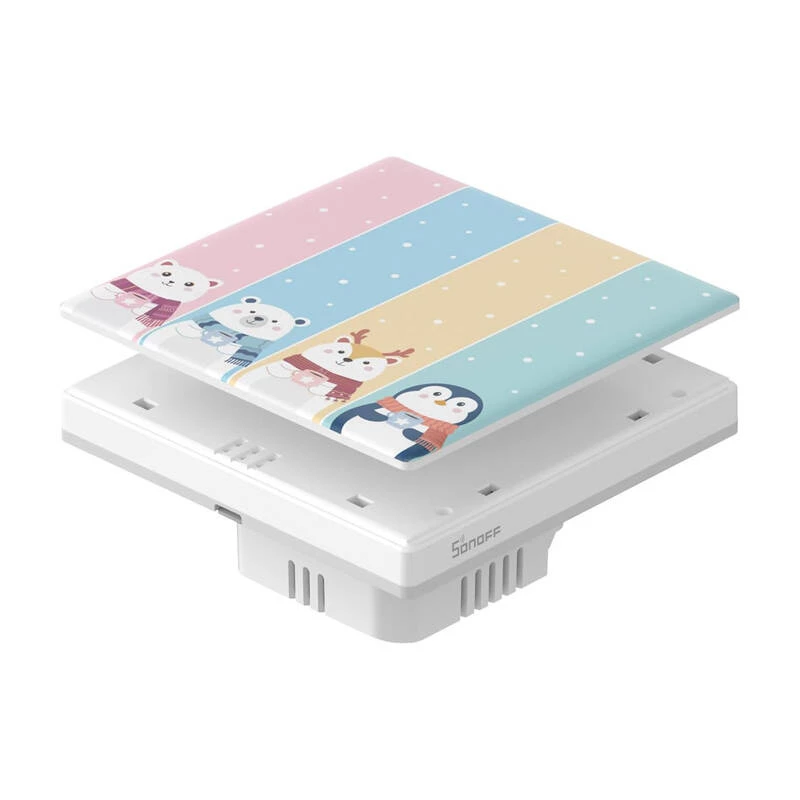 Cubierta decorativa Sonoff T5-4C-86-cartoon para interruptor táctil — placa decorativa para la serie Sonoff T5