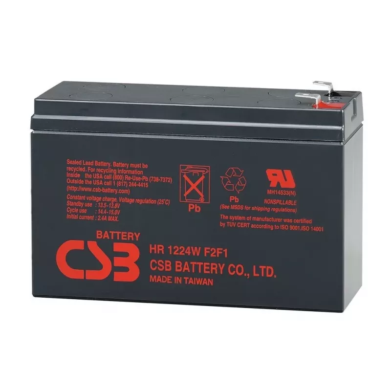 Batería de plomo-ácido sellada csb HRL 1225 12V 5,8Ah — batería VRLA recargable para alimentación de respaldo