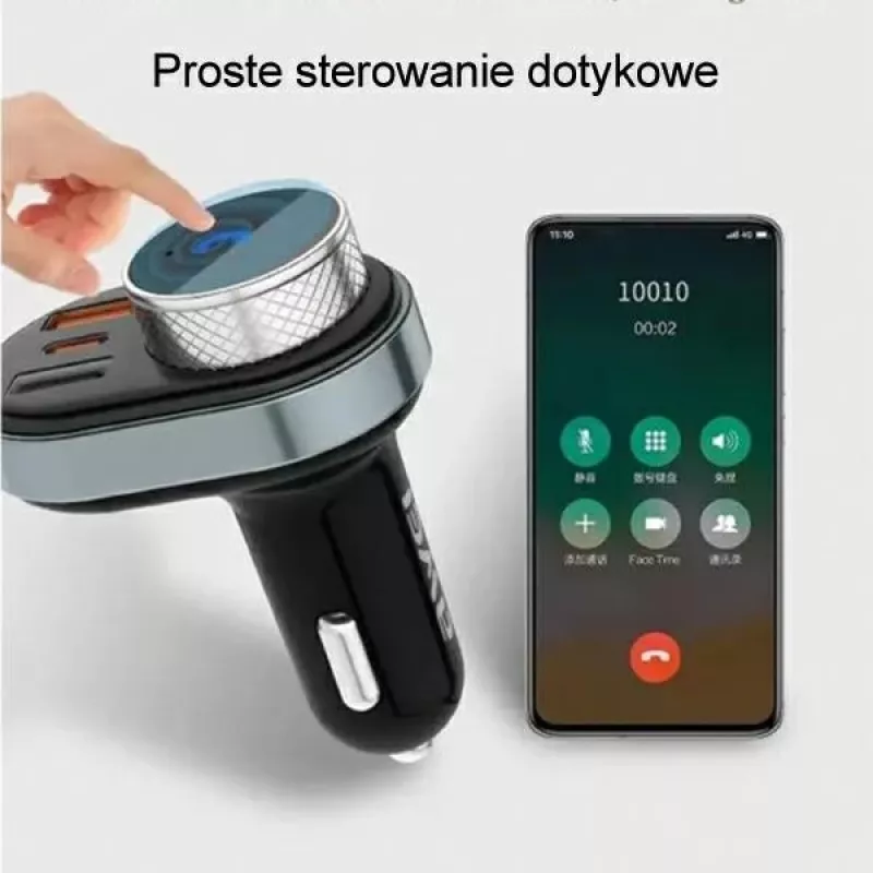 Manos libres Awei C-843 Bluetooth 5.0 con transmisor FM, conexiones USB y USB-C