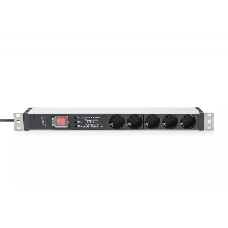 Regleta de enchufes Digitus DN-95433 5 tomas de seguridad con cable de 2 m